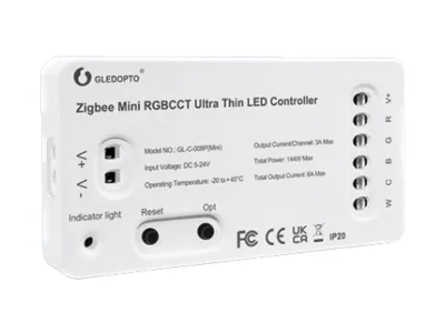 mini controlador de fita led rgbcct gledopto zigbee