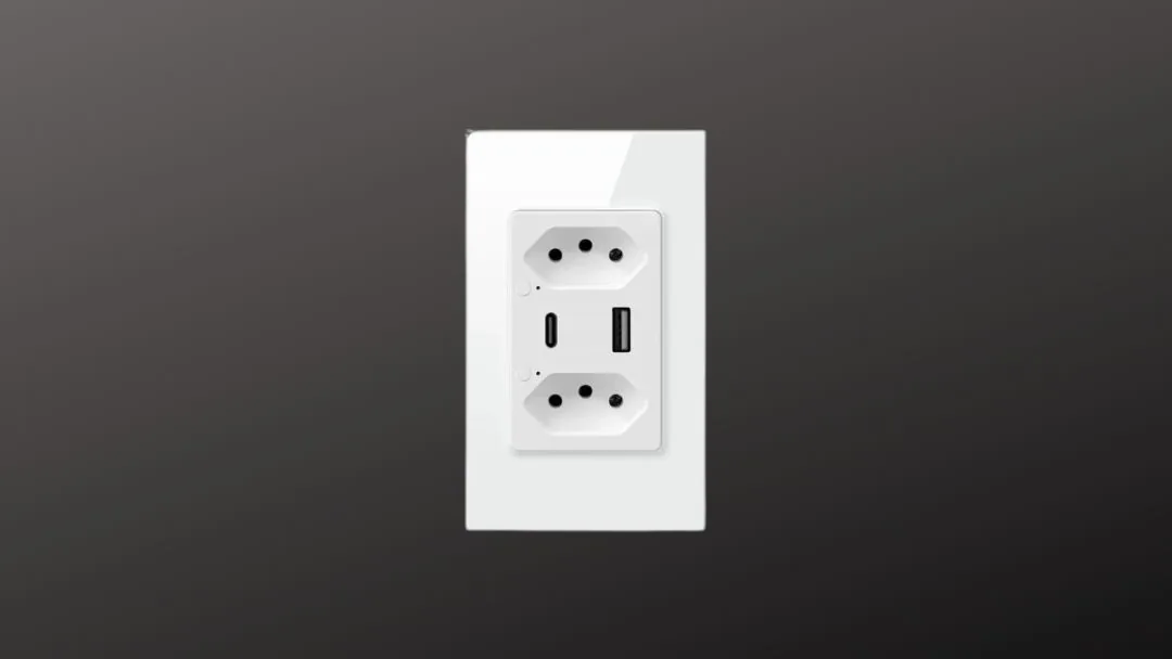 Tomada dupla padrão Brasil com porta usb + usb-c zigbee | Avatto