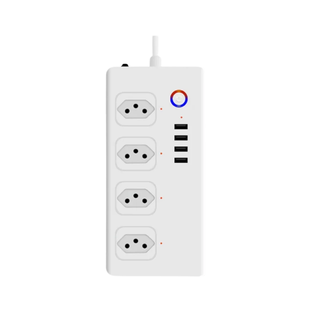 Régua com 4 tomadas de 10A e 4 USB Zigbee da Yagusmart